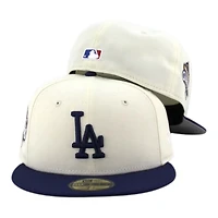 Los Angeles Dodgers Chrome and Blue Back to World Champions Patch Grey UV New Era 59FIFTY Fitted Hat