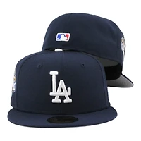 Los Angeles Dodgers Dark Blue Back to World Champions Patch Grey UV New Era 59FIFTY Fitted Hat