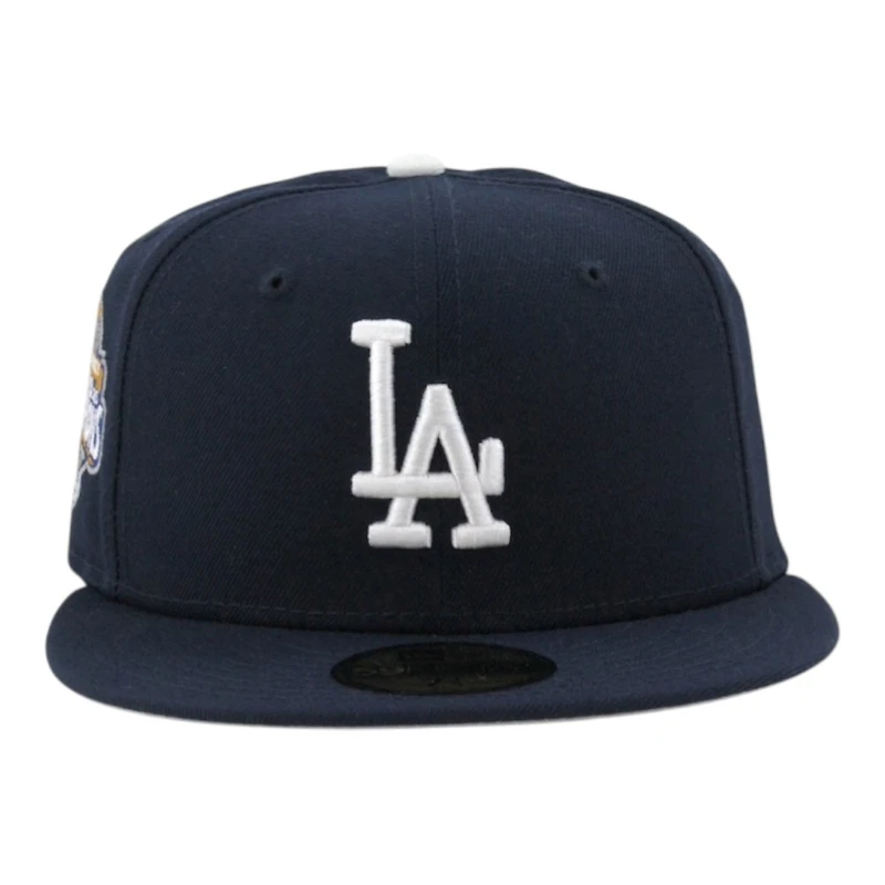 Los Angeles Dodgers Dark Blue Back to World Champions Patch Grey UV New Era 59FIFTY Fitted Hat