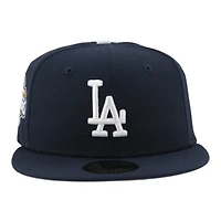 Los Angeles Dodgers Dark Blue Back to World Champions Patch Grey UV New Era 59FIFTY Fitted Hat