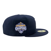 Los Angeles Dodgers Dark Blue Back to World Champions Patch Grey UV New Era 59FIFTY Fitted Hat