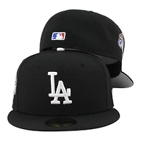 Los Angeles Dodgers Black and White Back to World Champions Patch Grey UV New Era 59FIFTY Fitted Hat