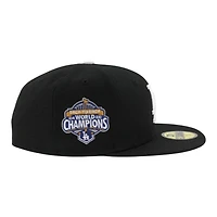 Los Angeles Dodgers Black and White Back to World Champions Patch Grey UV New Era 59FIFTY Fitted Hat