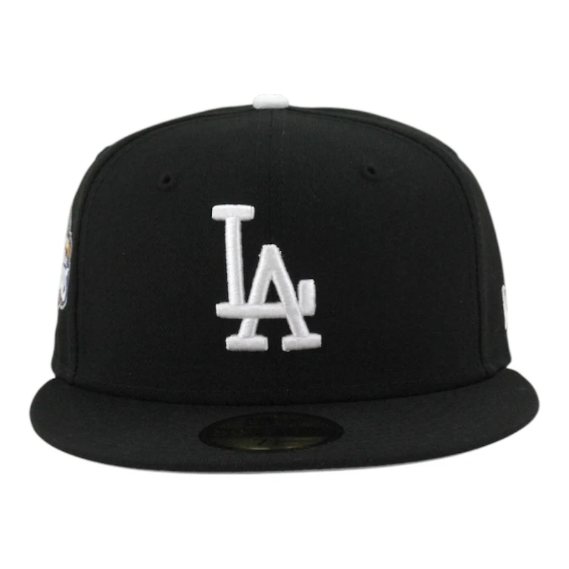 Los Angeles Dodgers Black and White Back to World Champions Patch Grey UV New Era 59FIFTY Fitted Hat
