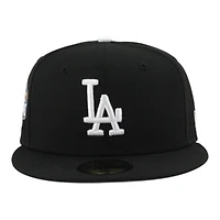 Los Angeles Dodgers Black and White Back to World Champions Patch Grey UV New Era 59FIFTY Fitted Hat