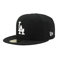Los Angeles Dodgers Black and White Back to World Champions Patch Grey UV New Era 59FIFTY Fitted Hat