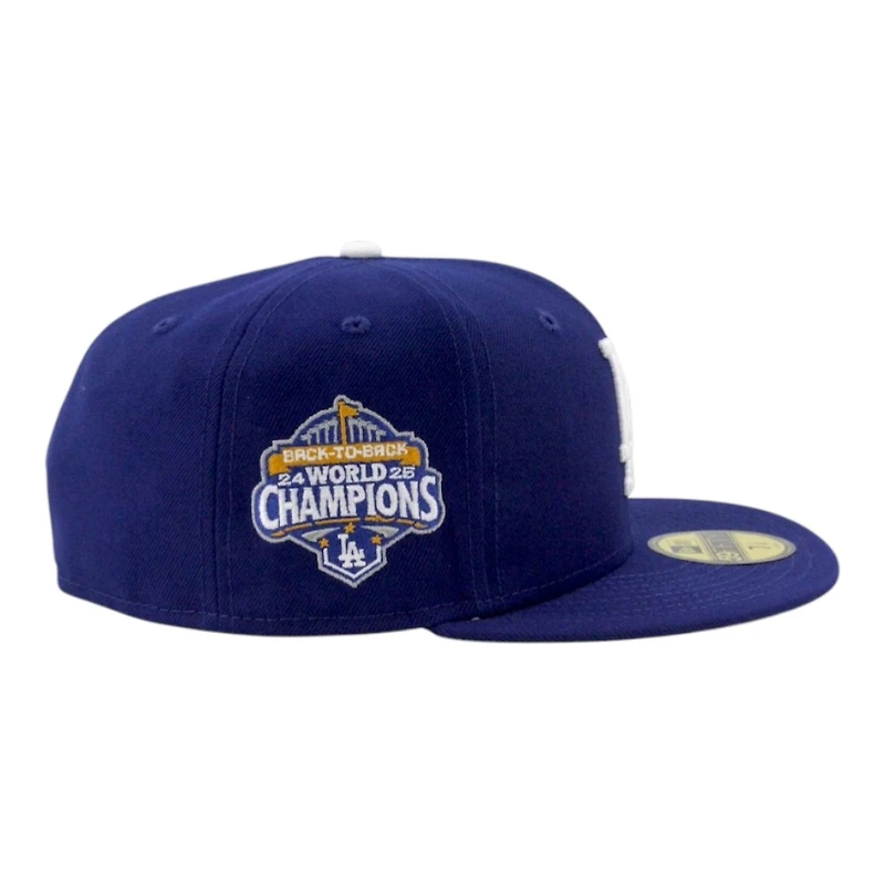 Los Angeles Dodgers Royal Blue Back to World Champions Patch Grey UV New Era 59FIFTY Fitted Hat