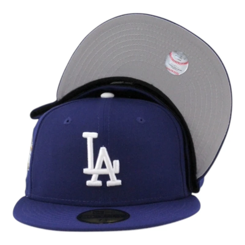 Los Angeles Dodgers Royal Blue Back to World Champions Patch Grey UV New Era 59FIFTY Fitted Hat