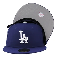 Los Angeles Dodgers Royal Blue Back to World Champions Patch Grey UV New Era 59FIFTY Fitted Hat