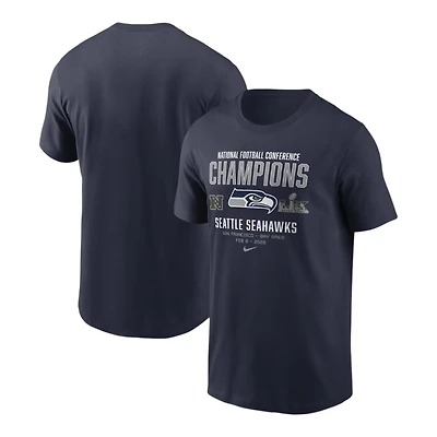 Seattle Seahawks College Navy Nike 2025 NFC Champions Team Nation T-Shirt