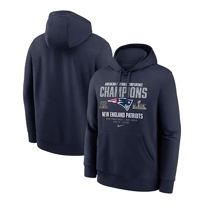New England Patriots Navy Nike 2025 AFC Champions Team Nation Hoodie