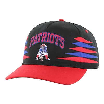 New England Patriots Black and Red Diamond Cut '47 Hitch Snapback Hat
