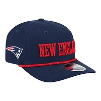 New England Patriots Navy Wordmark with Rope New Era 9SEVENTY Snapback Hat