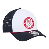 USA White and Navy Olympic Team New Era 9FORTY M-Crown A-Frame Adjustable Hat