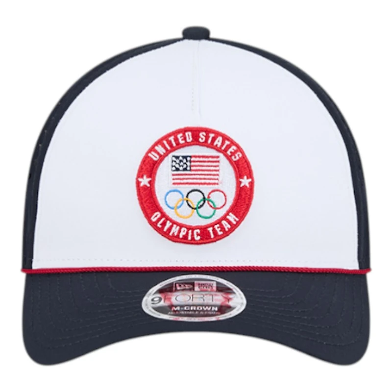 USA White and Navy Olympic Team New Era 9FORTY M-Crown A-Frame Adjustable Hat