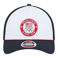 USA White and Navy Olympic Team New Era 9FORTY M-Crown A-Frame Adjustable Hat
