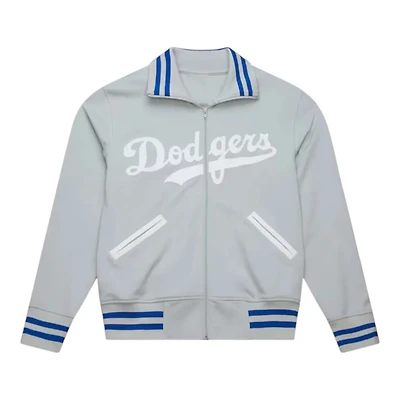 Los Angeles Dodgers Grey Batting Practice Full-Zip Mitchell & Ness Jacket