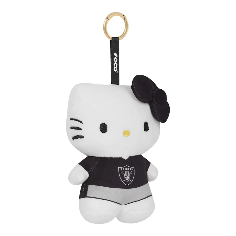Las Vegas Raiders Black Hello Kitty 6 Inch Backpack Clip Keychain