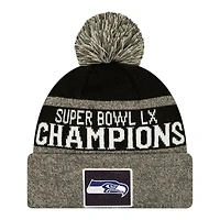 Seattle Seahawks Black Super Bowl LX Champions Parade Cuffed Knit Hat with Pom