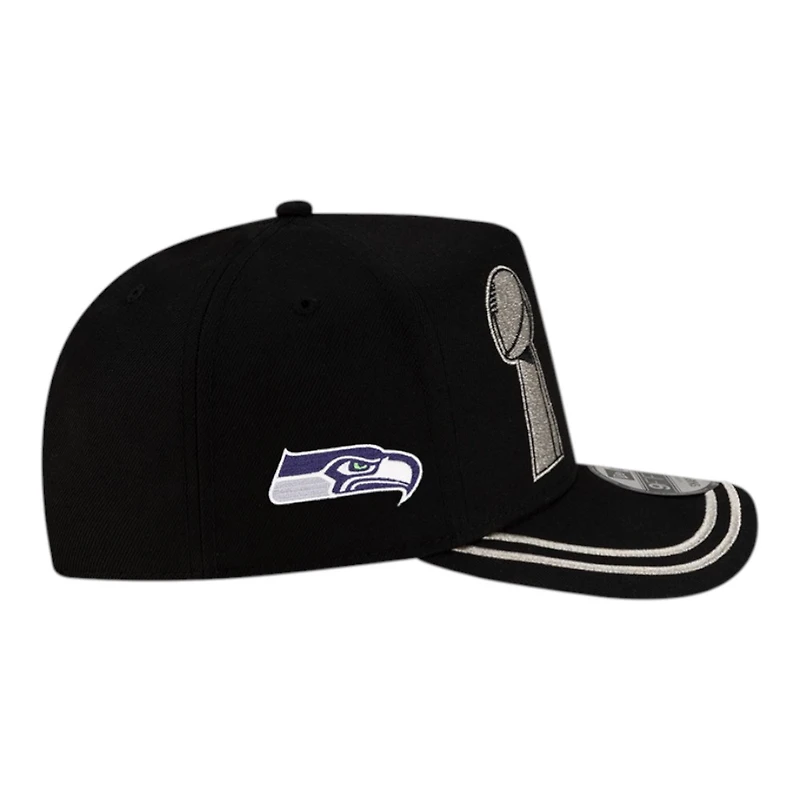 Seattle Seahawks Black Super Bowl LX Champions Parade New Era 9FIFTY A-Frame Snapback Hat