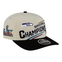 Seattle Seahawks Cream and Black Super Bowl LX Champions Locker Room Trophy Collection New Era 9SEVENTY Adjustable Hat