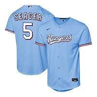Youth Texas Rangers Corey Seager Light Blue Alternate Baseline Nike Jersey