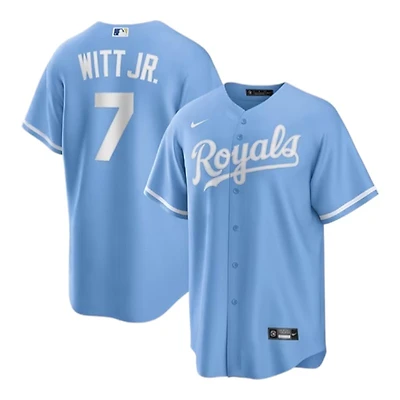 Youth Kansas City Royals Bobby Witt Jr Light Blue Baseline Nike Jersey
