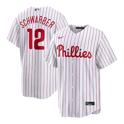 Philadelphia Phillies Kyle Schwarber White Pinstripe Home Nike Replica Jersey