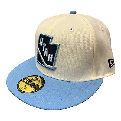 Utah Mammoth Chrome and Blue State of Alternate Logo Grey UV New Era 59FIFTY Fitted Hat