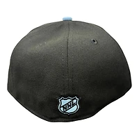 Utah Mammoth Black Wordmark Logo Grey UV New Era 59FIFTY Fitted Hat