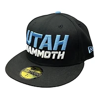 Utah Mammoth Black Wordmark Logo Grey UV New Era 59FIFTY Fitted Hat