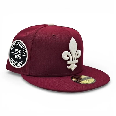 Quebec Nordiques Cardinal Leon the Lab Established 1979 Patch Grey UV New Era 59FIFTY Fitted Hat