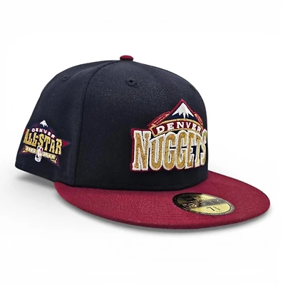 Denver Nuggets Navy Cardinal 2T Leon the Lab 2005 All Star Game Patch Grey UV New Era 59FIFTY Fitted Hat