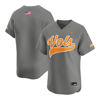 Tennessee Volunteers Grey Nike Limited Blank NCAA Baseball Jersey