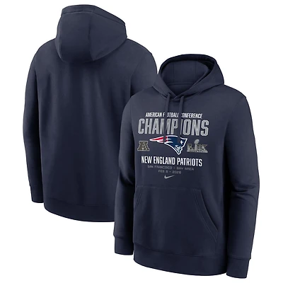 New England Patriots Navy AFC Champions Nike Fleece Hoodie