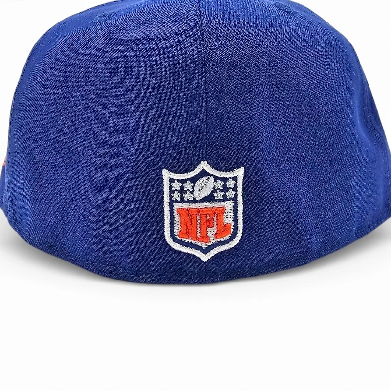 Denver Broncos Majestic Blue Oceanside 2T Leon the Lab 25th Anniversary Patch Green UV New Era 59FIFTY Fitted Hat