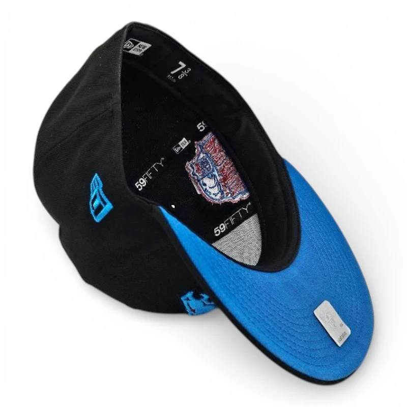 Denver Broncos Black Leon the Lab 25th Anniversary Patch Cardinal Blue UV New Era 59FIFTY Fitted Hat