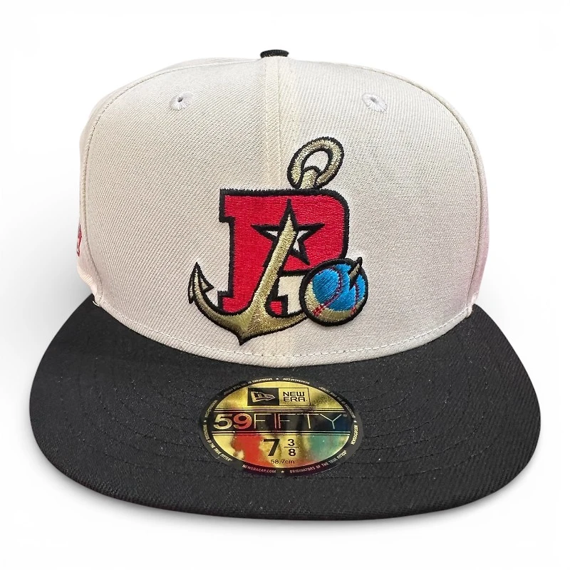 Stockton Ports Chrome and Black California League Patch MiLB New Era 59FIFTY Fitted Hat