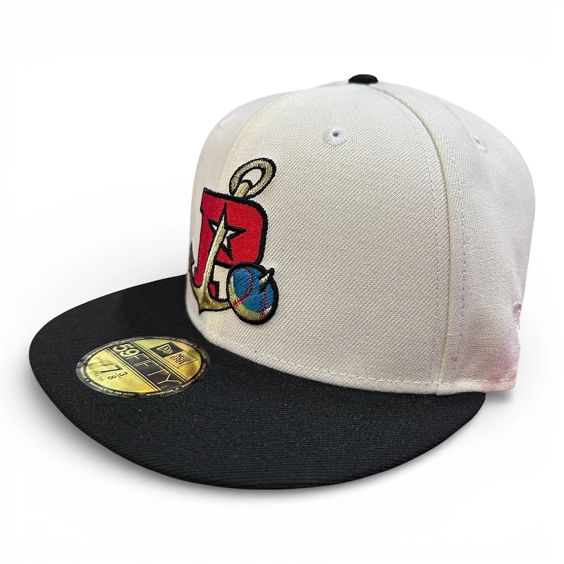 Stockton Ports Chrome and Black California League Patch MiLB New Era 59FIFTY Fitted Hat