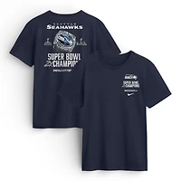 Seattle Seahawks Navy Two-Time SB Champions Downtown Ring Club Nike T-Shirt
