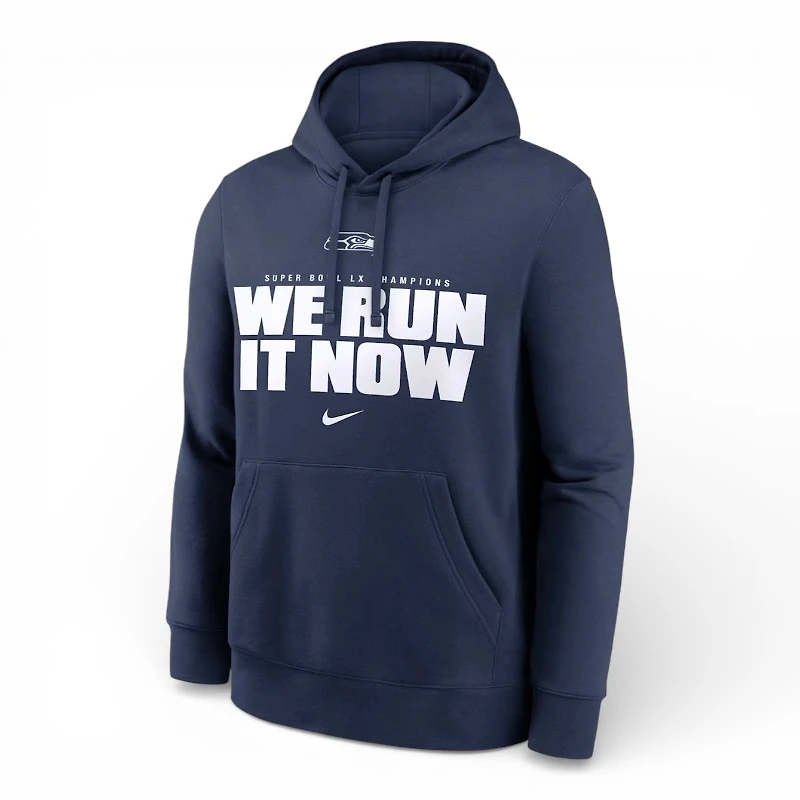Seattle Seahawks Navy We Run It Now Nike Pullover Hoodie