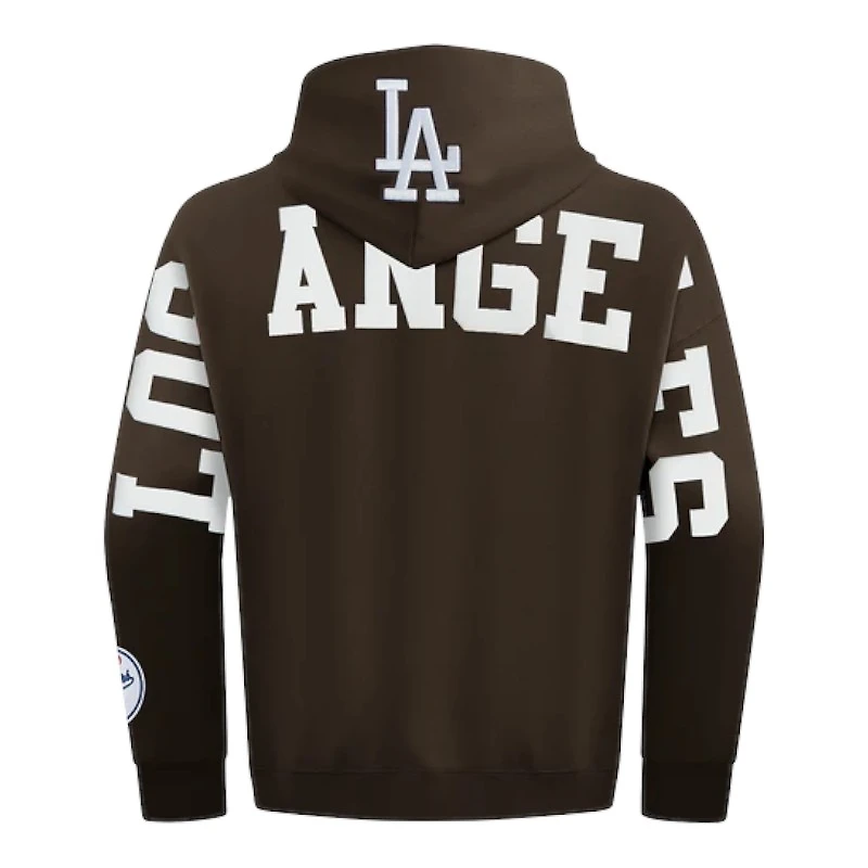 Los Angeles Dodgers Brown Wingspan Drop Shoulder V2 Pro Standard Fleece Hoodie