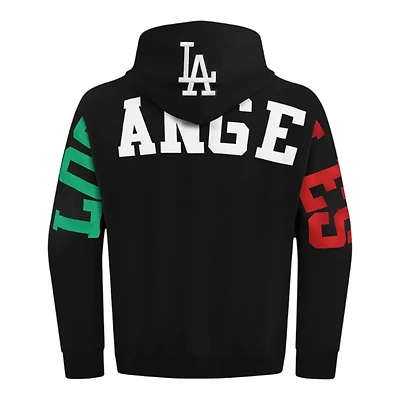 Los Angeles Dodgers Black Mexico Heritage Wingspan Drop Shoulder Pro Standard Fleece Hoodie