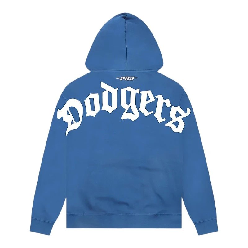 Los Angeles Dodgers Blue Script Wingspan Drop Shoulder Pro Standard Fleece Hoodie