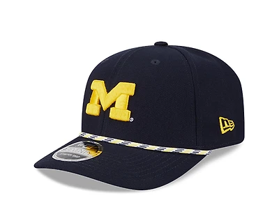 Michigan Wolverines Navy Multi Rope NCAA New Era 9SEVENTY Stretch Snapback Hat