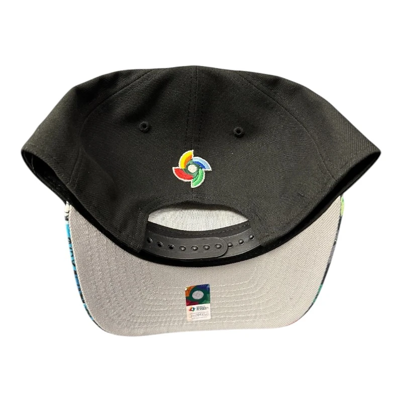Puerto Rico X Dominican Republic Black and Floral New Era A-Frame Snapback Hat