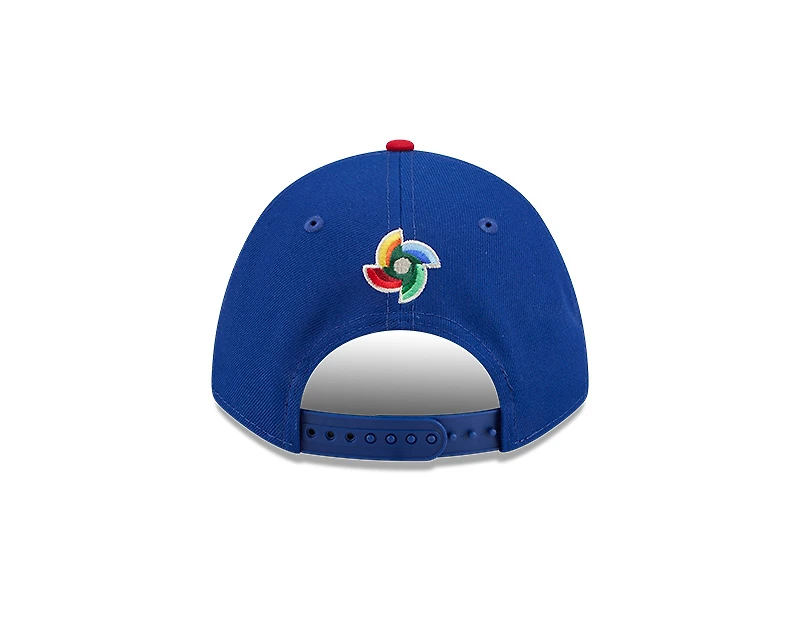 Child Puerto Rico Royal and Red WBC Flag Patch New Era 9FORTY M-Crown Adjustable Hat