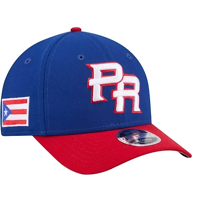 Youth Puerto Rico Royal and Red WBC Flag Patch New Era 9FORTY M-Crown Adjustable Hat