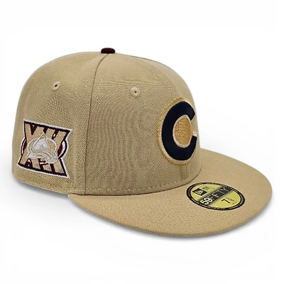 Colorado Avalanche Vegas Gold Leon the Lab 30th Anniversary Patch Grey UV New Era 59FIFTY Fitted Hat
