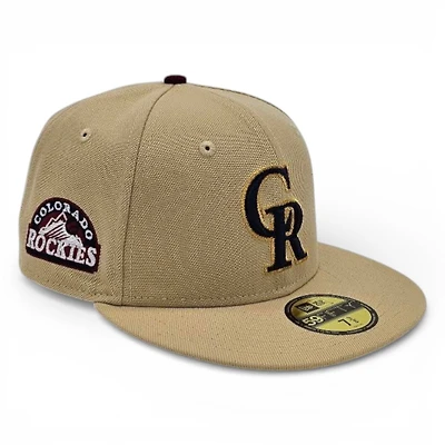 Colorado Rockies Vegas Gold Leon the Lab Patch Grey UV New Era 59FIFTY Fitted Hat